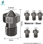 V6 Brass Nozzles for 3D Printers (Brass / Hardened Steel)